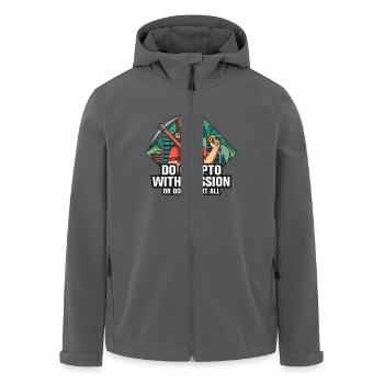 Betreiben Sie Krypto mit Leidenschaft - Recycelte Männer Softshell-Jacke von Stanley/Stella - Anthrazit - Vorne - AI Model Male 185 light (185cm)