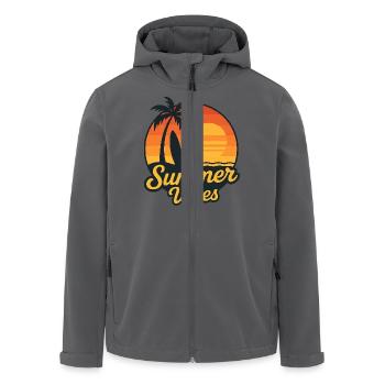 Summer Vibes – Retro-Surf-Vibe - Recycelte Männer Softshell-Jacke von Stanley/Stella - Anthrazit - Vorne - AI Model Male 185 light (185cm)