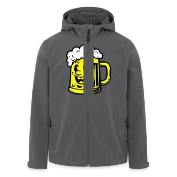 Beer Funny Comic - Men’s Recycled Softshell Jacket by Stanley/Stella - anthracite - Front - AI Model Male 185 light (185cm)