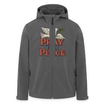 Beten Sie für den Frieden Taubensymbol - Recycelte Männer Softshell-Jacke von Stanley/Stella - Anthrazit - Vorne - AI Model Male 185 light (185cm)