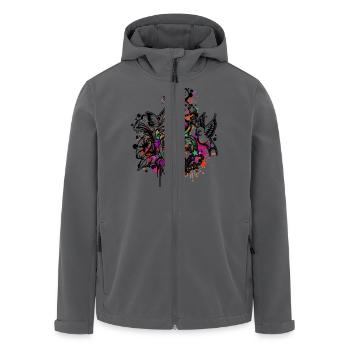 Herz (Blumen & Sterne - Colour Splash) 03 - Recycelte Männer Softshell-Jacke von Stanley/Stella - Anthrazit - Vorne - AI Model Male 185 light (185cm)