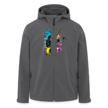 Unicorn Skull - Recycelte Männer Softshell-Jacke von Stanley/Stella - Anthrazit - Vorne - AI Model Male 185 light (185cm)