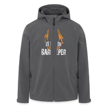 genialer BARKEEPER - Recycelte Männer Softshell-Jacke von Stanley/Stella - Anthrazit - Vorne - AI Model Male 185 light (185cm)
