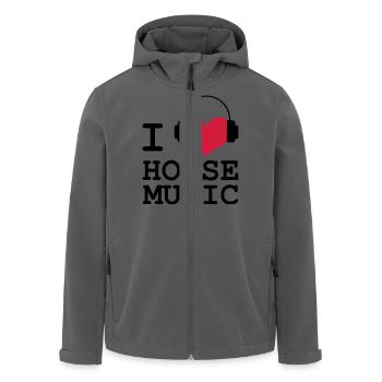 I Love House Musik - Recycelte Männer Softshell-Jacke von Stanley/Stella - Anthrazit - Vorne - AI Model Male 185 light (185cm)