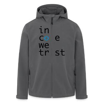 in code we trust, developer, coder - Recycelte Männer Softshell-Jacke von Stanley/Stella - Anthrazit - Vorne - AI Model Male 185 light (185cm)