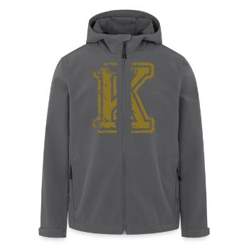 K - Buchstabe - Recycelte Männer Softshell-Jacke von Stanley/Stella - Anthrazit - Vorne - AI Model Male 185 light (185cm)