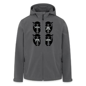 Moustache Owl - Recycelte Männer Softshell-Jacke von Stanley/Stella - Anthrazit - Vorne - AI Model Male 185 light (185cm)