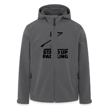 Stand up paddling - Recycelte Männer Softshell-Jacke von Stanley/Stella - Anthrazit - Vorne - AI Model Male 185 light (185cm)