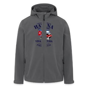 Havana - Cuba Flag - Recycelte Männer Softshell-Jacke von Stanley/Stella - Anthrazit - Vorne - AI Model Male 185 light (185cm)