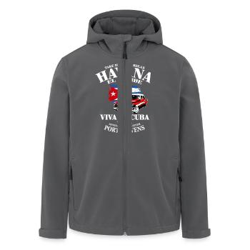 Havana - Cuba Flag - Recycelte Männer Softshell-Jacke von Stanley/Stella - Anthrazit - Vorne - AI Model Male 185 light (185cm)