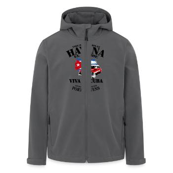 Havana - Cuba Flag - Recycelte Männer Softshell-Jacke von Stanley/Stella - Anthrazit - Vorne - AI Model Male 185 light (185cm)