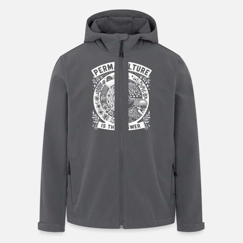 La permaculture est la réponse - Veste softshell homme en polyester recyclé Stanley/Stella - charbon