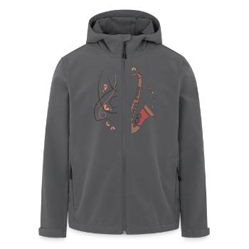 Saxophone Musical Instrument - Men’s Recycled Softshell Jacket by Stanley/Stella - anthracite - Front - AI Model Male 185 light (185cm)