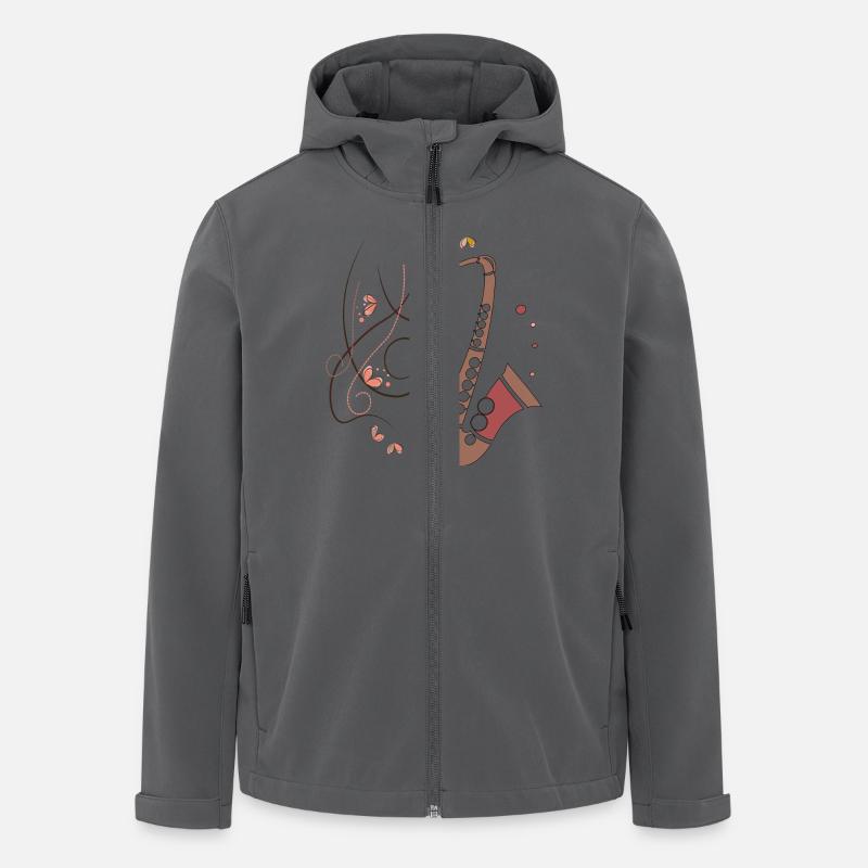Saxophone Musical Instrument - Men’s Recycled Softshell Jacket by Stanley/Stella - anthracite