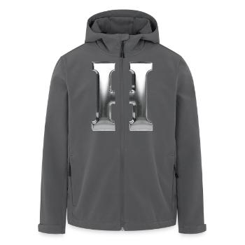 Chrome ,, H " Metallic - Recycelte Männer Softshell-Jacke von Stanley/Stella - Anthrazit - Vorne - AI Model Male 185 light (185cm)
