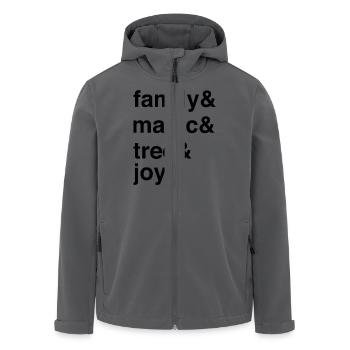 Holiday Joy with Family and Christmas Tree - Men’s Recycled Softshell Jacket by Stanley/Stella - anthracite - Front - AI Model Male 185 light (185cm)