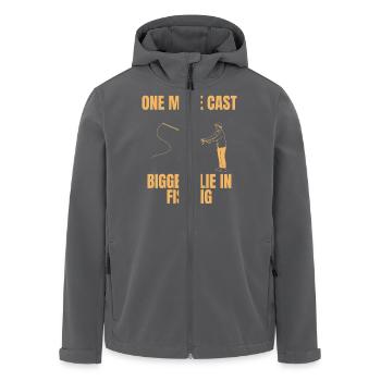 Noch ein Wurf - Die größte Lüge des Angelns - Recycelte Männer Softshell-Jacke von Stanley/Stella - Anthrazit - Vorne - AI Model Male 185 light (185cm)