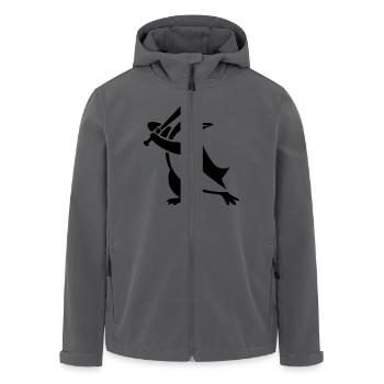 Pinguin Baseball Spieler Silhouette minimalistisch - Recycelte Männer Softshell-Jacke von Stanley/Stella - Anthrazit - Vorne - AI Model Male 185 light (185cm)