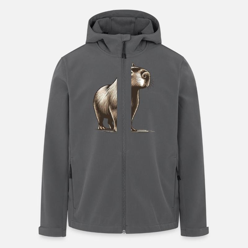 Capybara - Recycelte Männer Softshell-Jacke von Stanley/Stella - Anthrazit