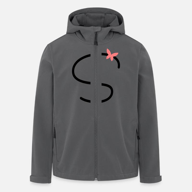 Buchstabe S Schmetterlingsbuchstabe - Recycelte Männer Softshell-Jacke von Stanley/Stella - Anthrazit