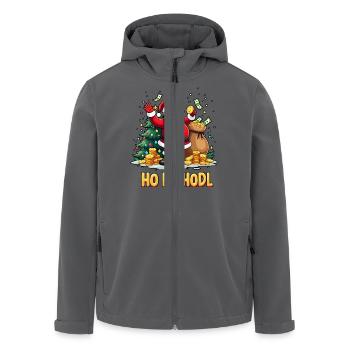 lustiger weihnachtsmann, Ho Ho HODL BTC - Recycelte Männer Softshell-Jacke von Stanley/Stella - Anthrazit - Vorne - AI Model Male 185 light (185cm)