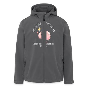Dummer Spruch Dumm gelaufen, wie immer Gehirn - Recycelte Männer Softshell-Jacke von Stanley/Stella - Anthrazit - Vorne - AI Model Male 185 light (185cm)