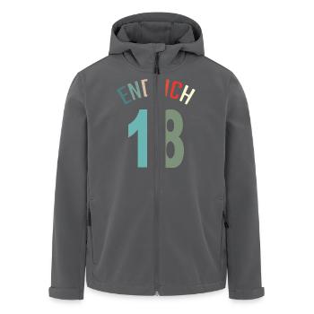 18. Geburtstag Geschenkidee Achtzehn - Recycelte Männer Softshell-Jacke von Stanley/Stella - Anthrazit - Vorne - AI Model Male 185 light (185cm)