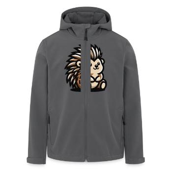 Igel stachelige Flauschigkeit - Recycelte Männer Softshell-Jacke von Stanley/Stella - Anthrazit - Vorne - AI Model Male 185 light (185cm)