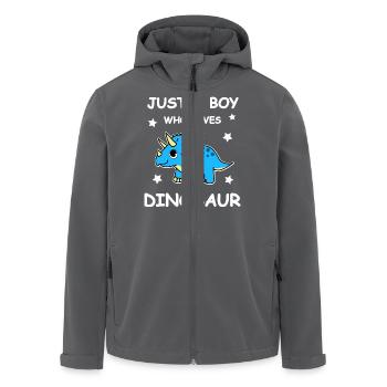 Boy Loves Dinosaur - Recycelte Männer Softshell-Jacke von Stanley/Stella - Anthrazit - Vorne - AI Model Male 185 light (185cm)