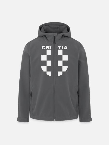 Croatia, Kroatien, hrvatska, Sahovnica, Wappen, Gr - Recycelte Männer Softshell-Jacke von Stanley/Stella - Anthrazit