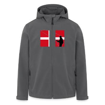 Denmark Fishing Flag - Recycelte Männer Softshell-Jacke von Stanley/Stella - Anthrazit - Vorne - AI Model Male 185 light (185cm)
