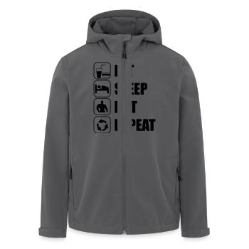 Eat Sleep Lift Repeat - Recycelte Männer Softshell-Jacke von Stanley/Stella - Anthrazit - Vorne - AI Model Male 185 light (185cm)