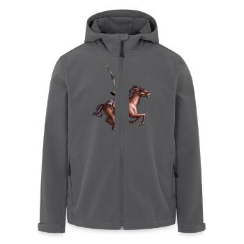 Comic Cowboy auf Pferd - Recycelte Männer Softshell-Jacke von Stanley/Stella - Anthrazit - Vorne - AI Model Male 185 light (185cm)