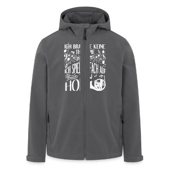 Horn png - Recycelte Männer Softshell-Jacke von Stanley/Stella - Anthrazit - Vorne - AI Model Male 185 light (185cm)