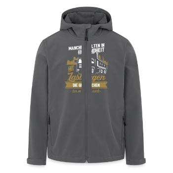 LKW-Fahrer Trucker Fernfahrer Lastwagen Kindheit - Recycelte Männer Softshell-Jacke von Stanley/Stella - Anthrazit - Vorne - AI Model Male 185 light (185cm)