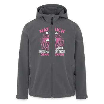 Waffel Bescheuert Bekloppt Mann Verrückt Geschenk - Recycelte Männer Softshell-Jacke von Stanley/Stella - Anthrazit - Vorne - AI Model Male 185 light (185cm)
