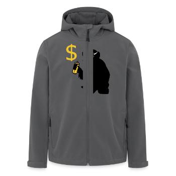 affe sprüht dollarzeichen - Recycelte Männer Softshell-Jacke von Stanley/Stella - Anthrazit - Vorne - AI Model Male 185 light (185cm)
