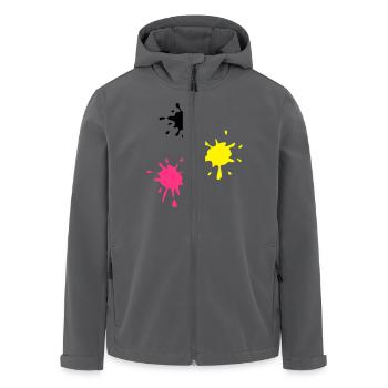 Kunst, Fleck, Paintball - Recycelte Männer Softshell-Jacke von Stanley/Stella - Anthrazit - Vorne - AI Model Male 185 light (185cm)