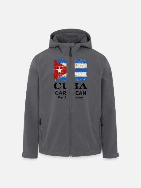 Cuba Flag - Vintage Look - Recycelte Männer Softshell-Jacke von Stanley/Stella - Anthrazit