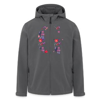 Personalisierter Blumenbuchstabe g - Geschenkidee - Recycelte Männer Softshell-Jacke von Stanley/Stella - Anthrazit - Vorne - AI Model Male 185 light (185cm)
