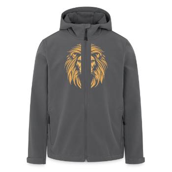 Goldenes modisches Löwen Logo - Recycelte Männer Softshell-Jacke von Stanley/Stella - Anthrazit - Vorne - AI Model Male 185 light (185cm)