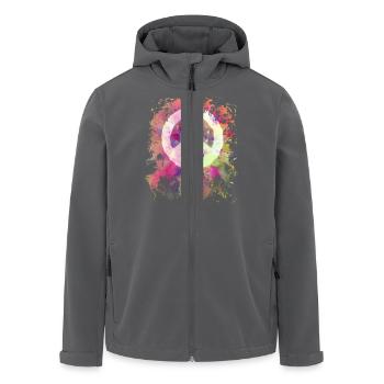 Peace Weltfrieden Flower Power Geschenk - Recycelte Männer Softshell-Jacke von Stanley/Stella - Anthrazit - Vorne - AI Model Male 185 light (185cm)