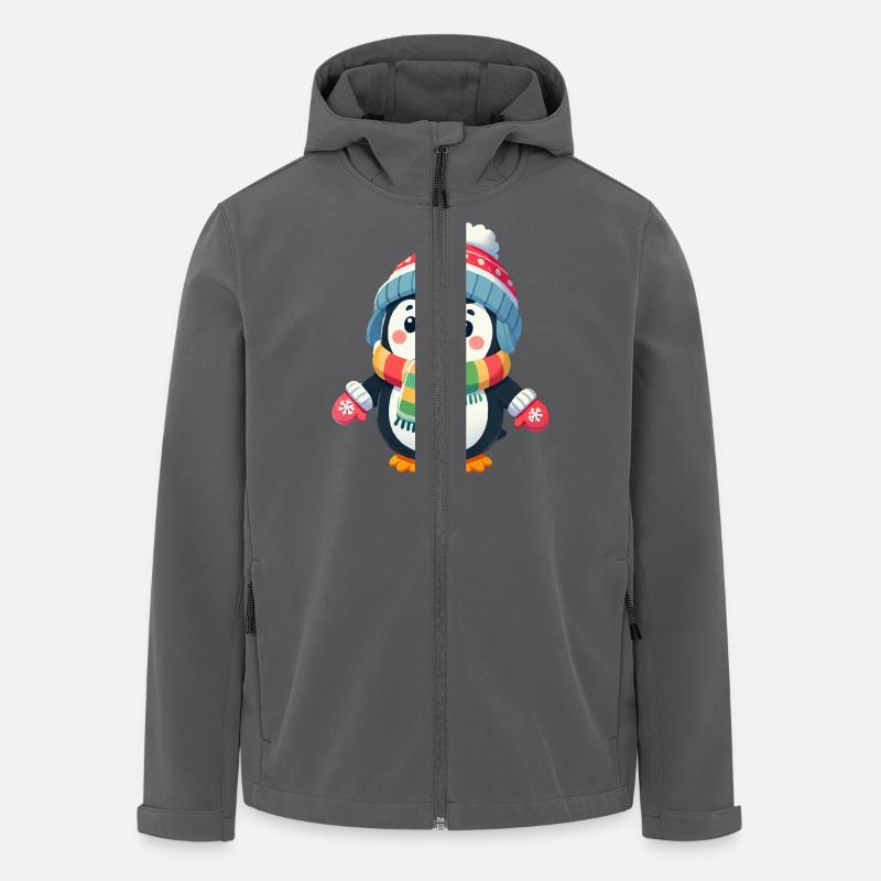 pinguin comic - Recycelte Männer Softshell-Jacke von Stanley/Stella - Anthrazit