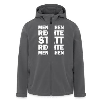 menschenrechte statt rechte menschen - Recycelte Männer Softshell-Jacke von Stanley/Stella - Anthrazit - Vorne - AI Model Male 185 light (185cm)