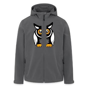 Eule Vogel Uhu Nachtvogel Schleiereule Kauz Comic - Recycelte Männer Softshell-Jacke von Stanley/Stella - Anthrazit - Vorne - AI Model Male 185 light (185cm)