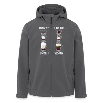Sprich nicht mit mir, bis ich mich für einen Kaffee entschieden habe - Recycelte Männer Softshell-Jacke von Stanley/Stella - Anthrazit - Vorne - AI Model Male 185 light (185cm)