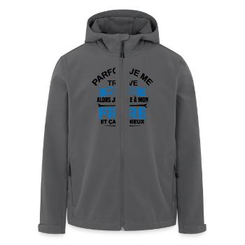 Parfois Je me trouve moche frère - Veste softshell homme en polyester recyclé Stanley/Stella - charbon - Devant - AI Model Male 185 light (185cm)