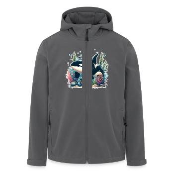 Orca Schwertwal - Recycelte Männer Softshell-Jacke von Stanley/Stella - Anthrazit - Vorne - AI Model Male 185 light (185cm)