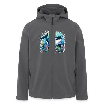 Orca Schwertwal - Recycelte Männer Softshell-Jacke von Stanley/Stella - Anthrazit - Vorne - AI Model Male 185 light (185cm)