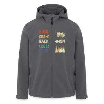 Backgammon Spiel - Recycelte Männer Softshell-Jacke von Stanley/Stella - Anthrazit - Vorne - AI Model Male 185 light (185cm)